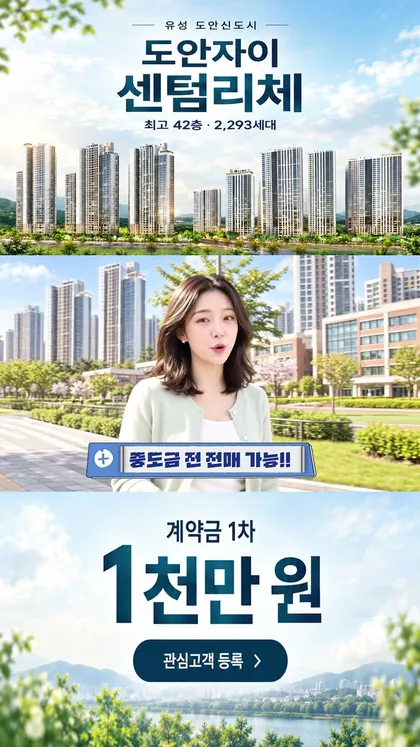 도안자이 센텀리체 AI 모델 쇼츠 화면